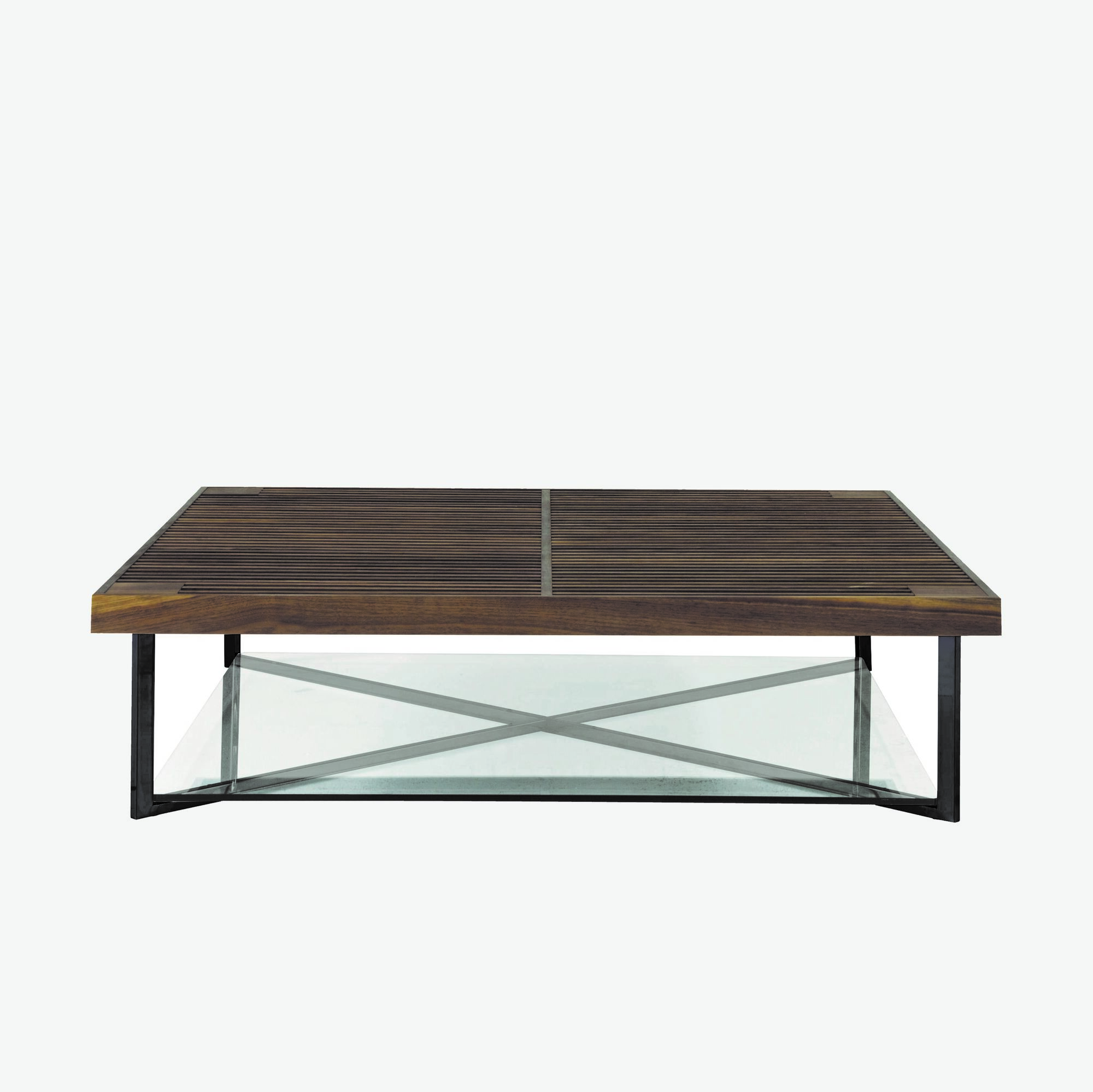Image COUCHTISCH MIT 2 PLATTEN GESTELL LACK SCHWARZ