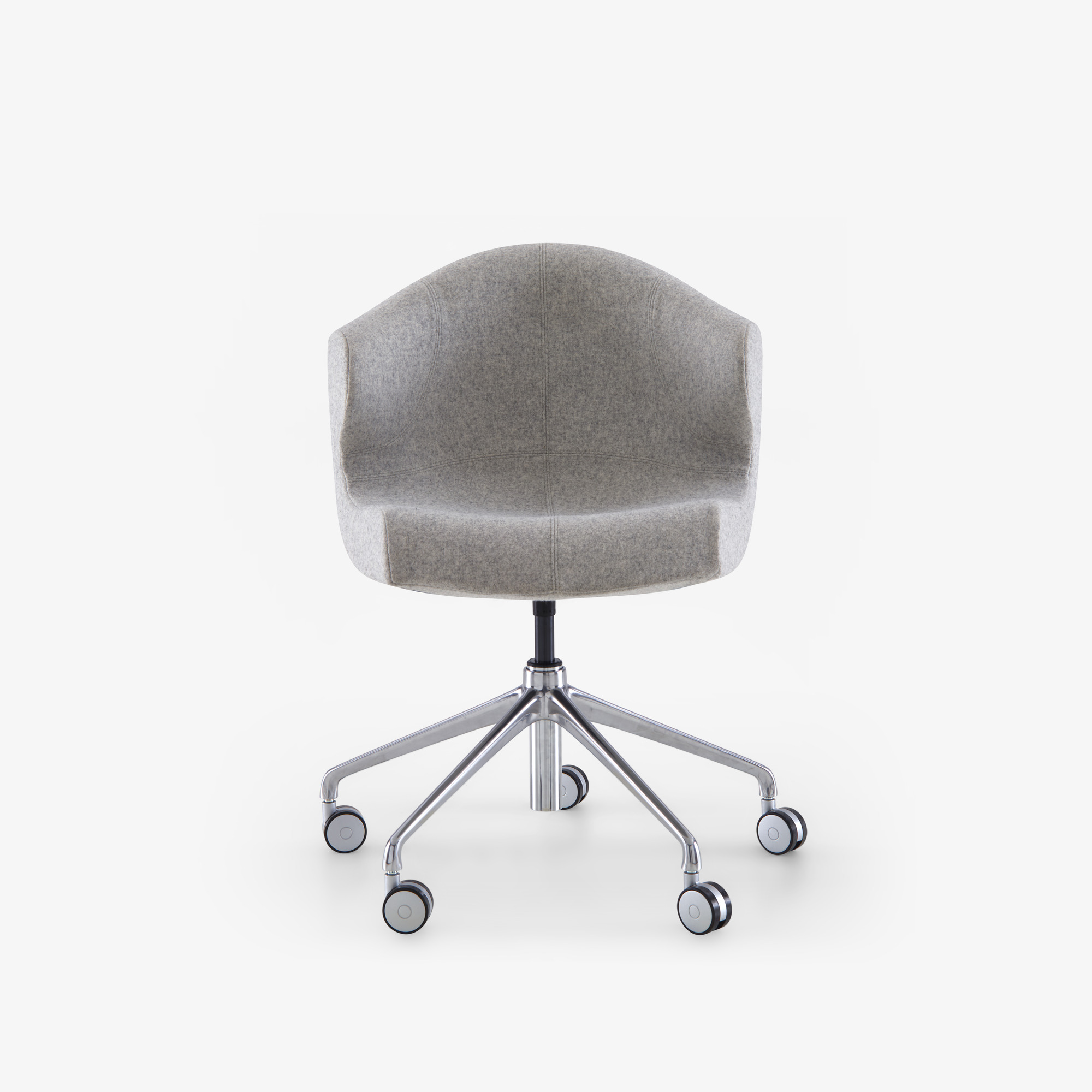 Image ALSTER CHAIR WITH ARMS ALUMINUM BASE ON CASTERS
