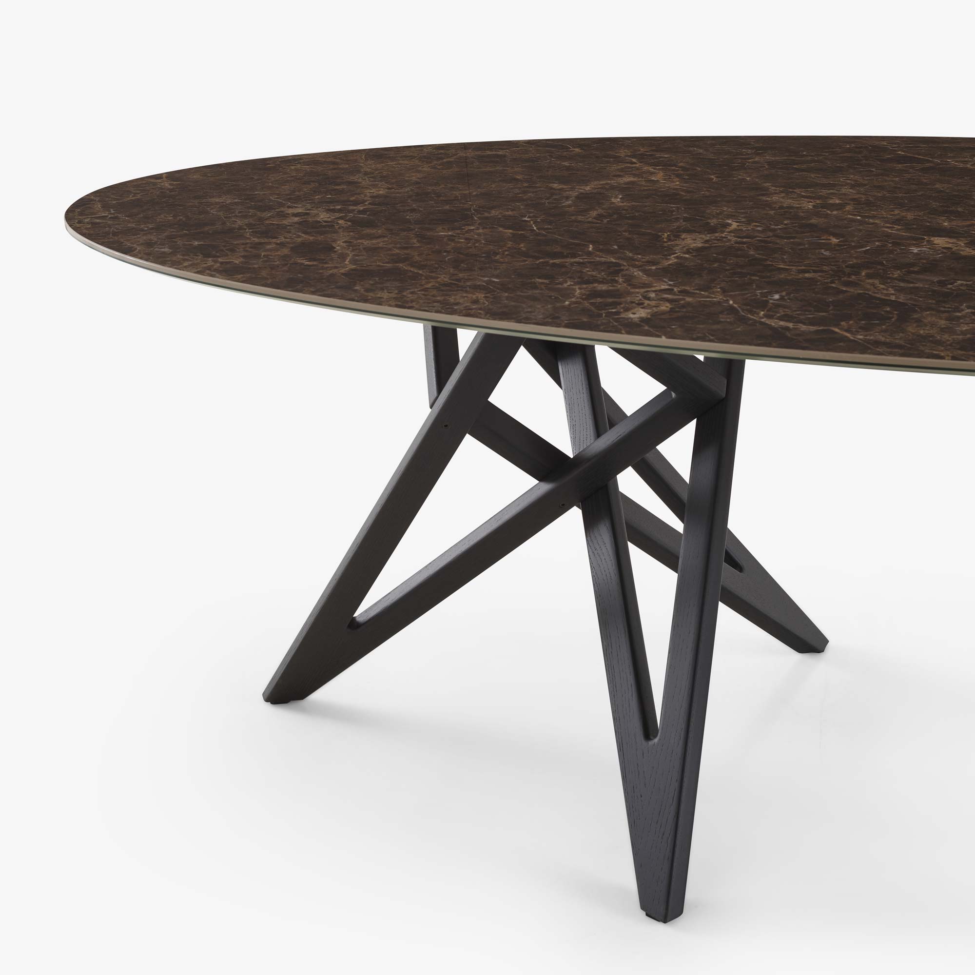 Image Oval dining table base in black stained ash  2