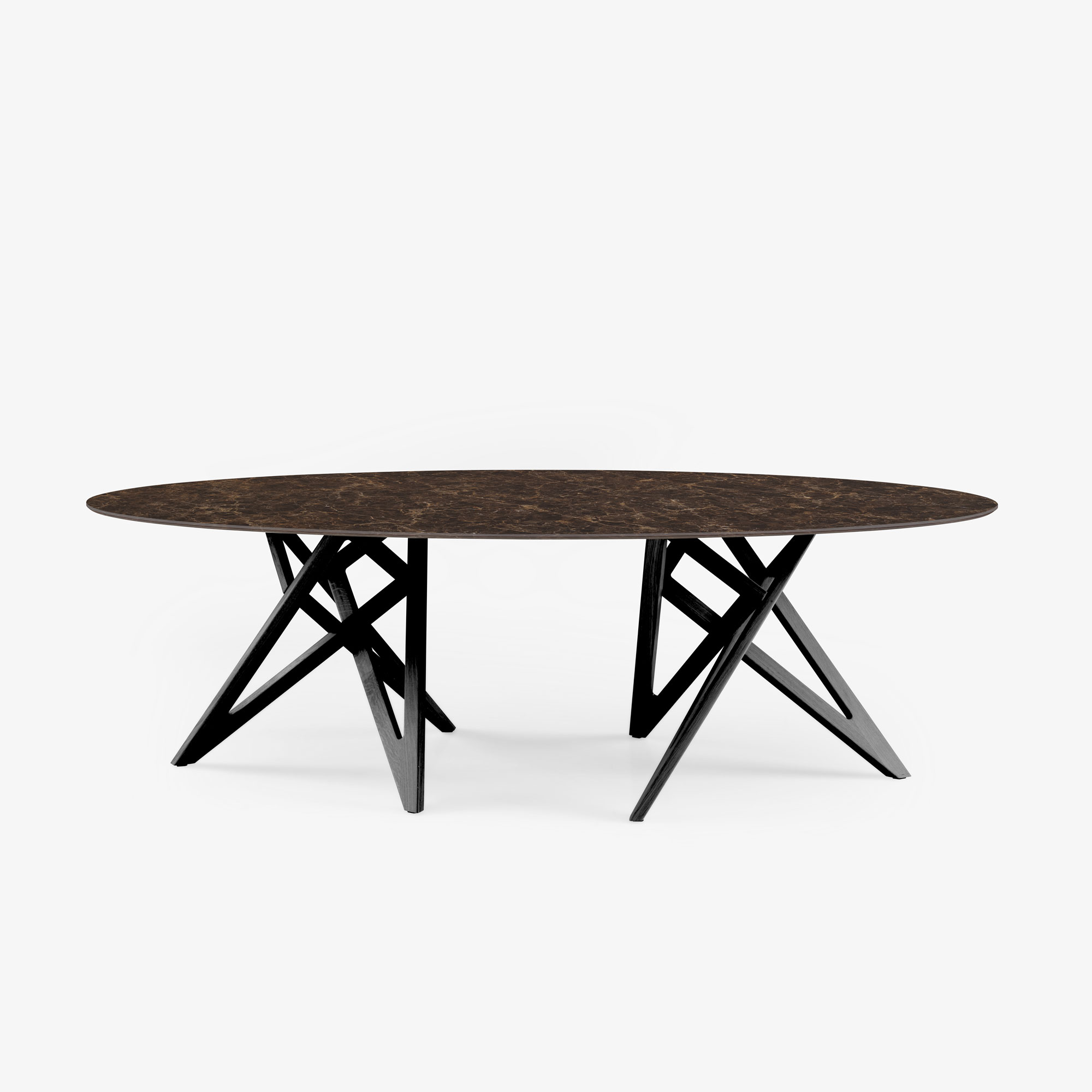 Image Oval dining table base in black stained ash  1