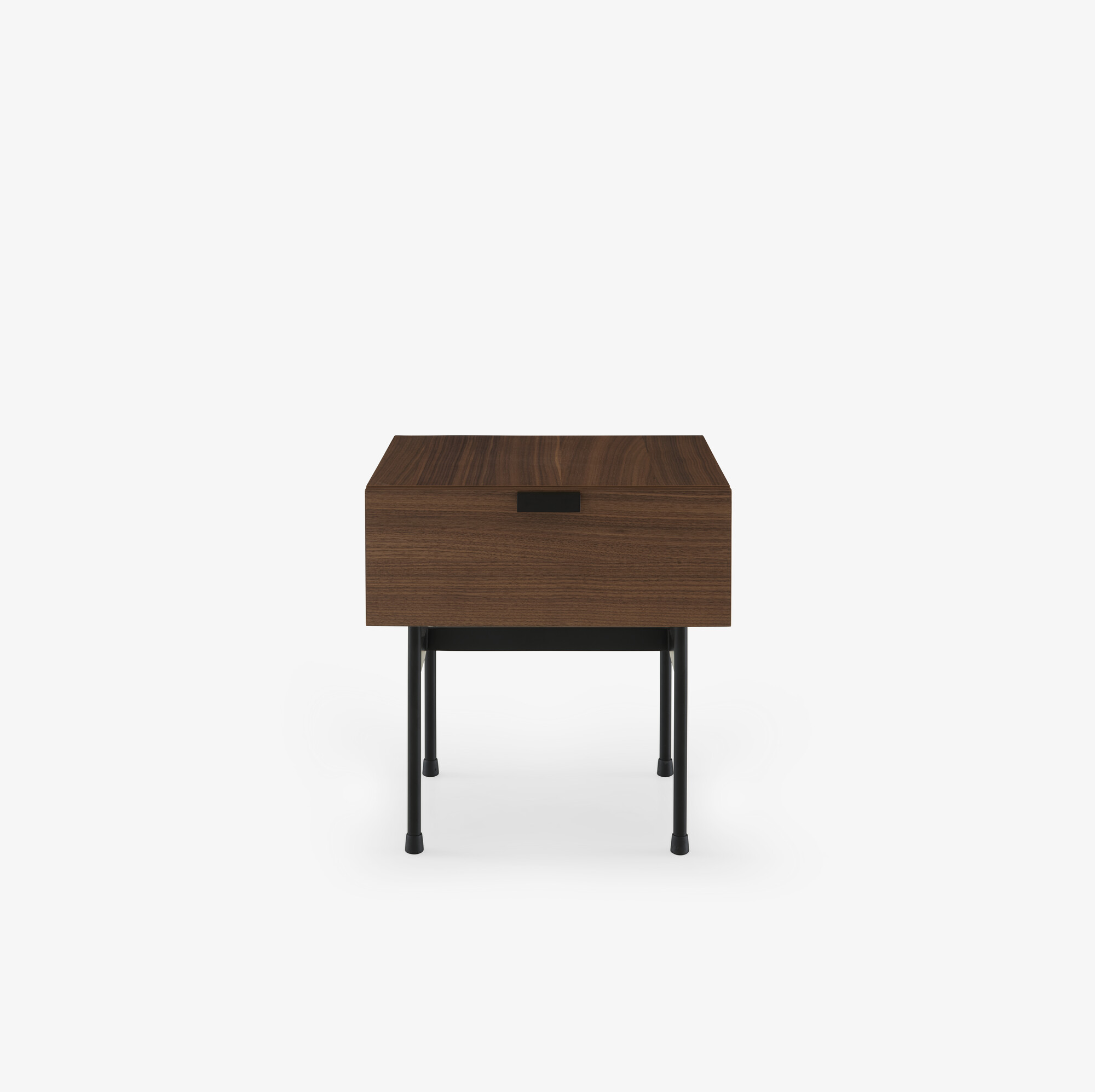 Image Night chest walnut + black fenix laminate frame in circular tubing 1