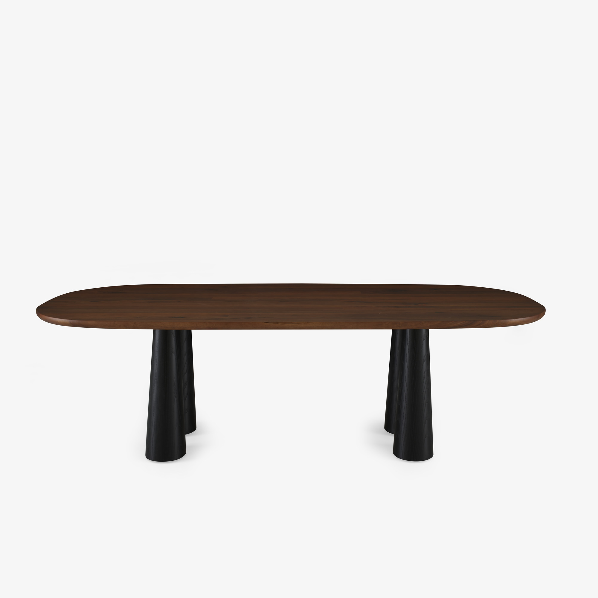 Image DINING TABLE WALNUT BASE IN BLACK STAINED ASH