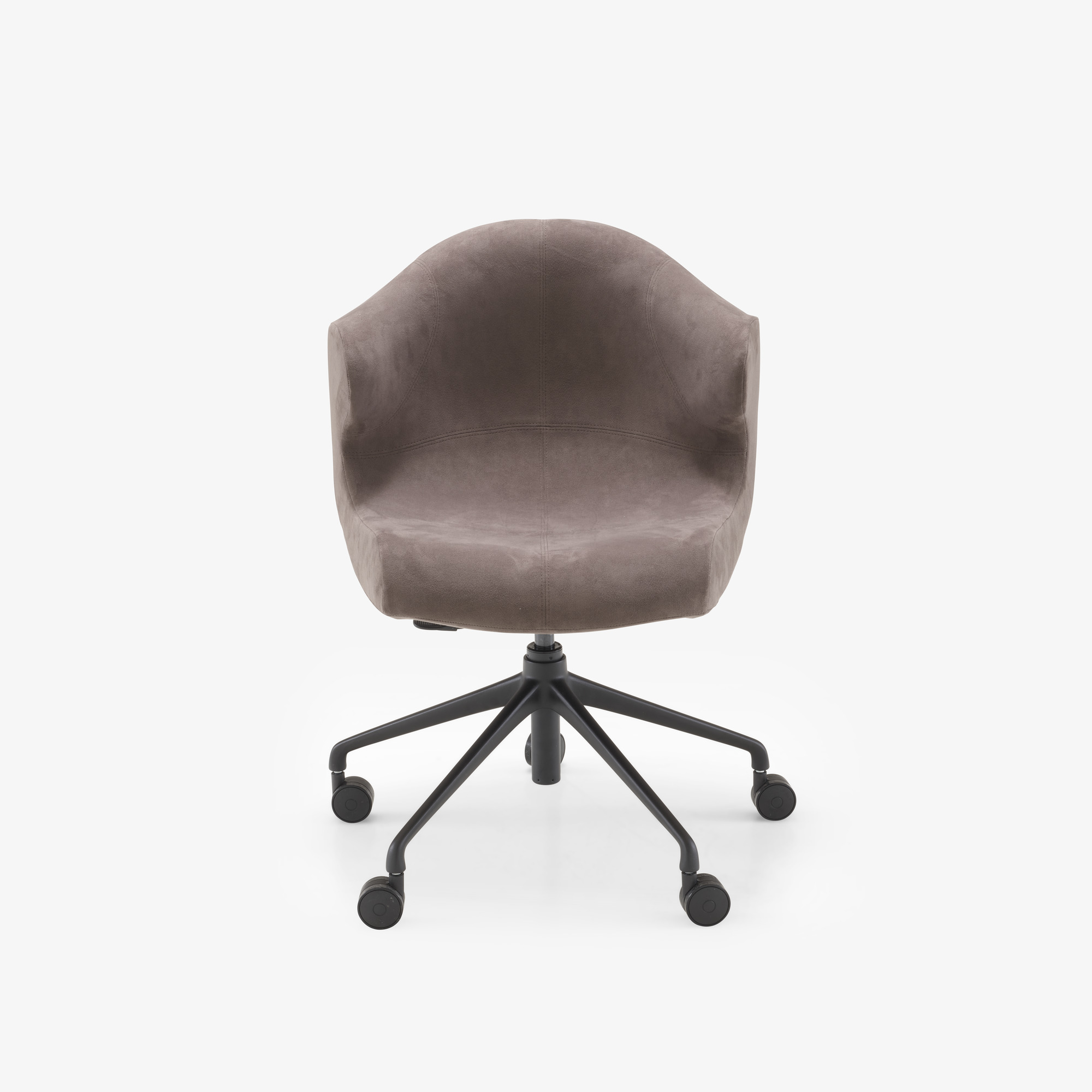 Image ALSTER CHAIR WITH ARMS BLACK BASE ON CASTERS