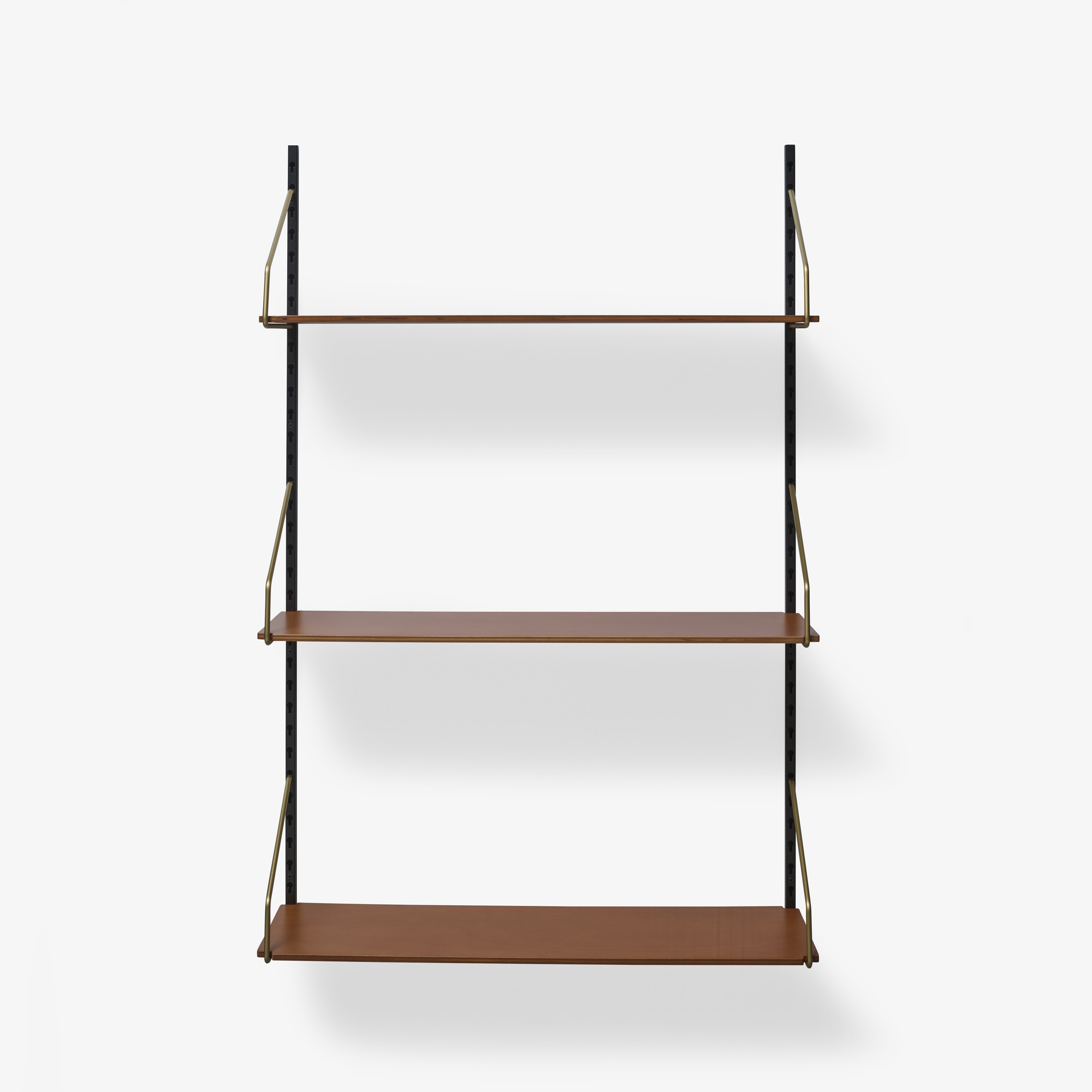Image Wall mounted bookcase with wooden shelves  1