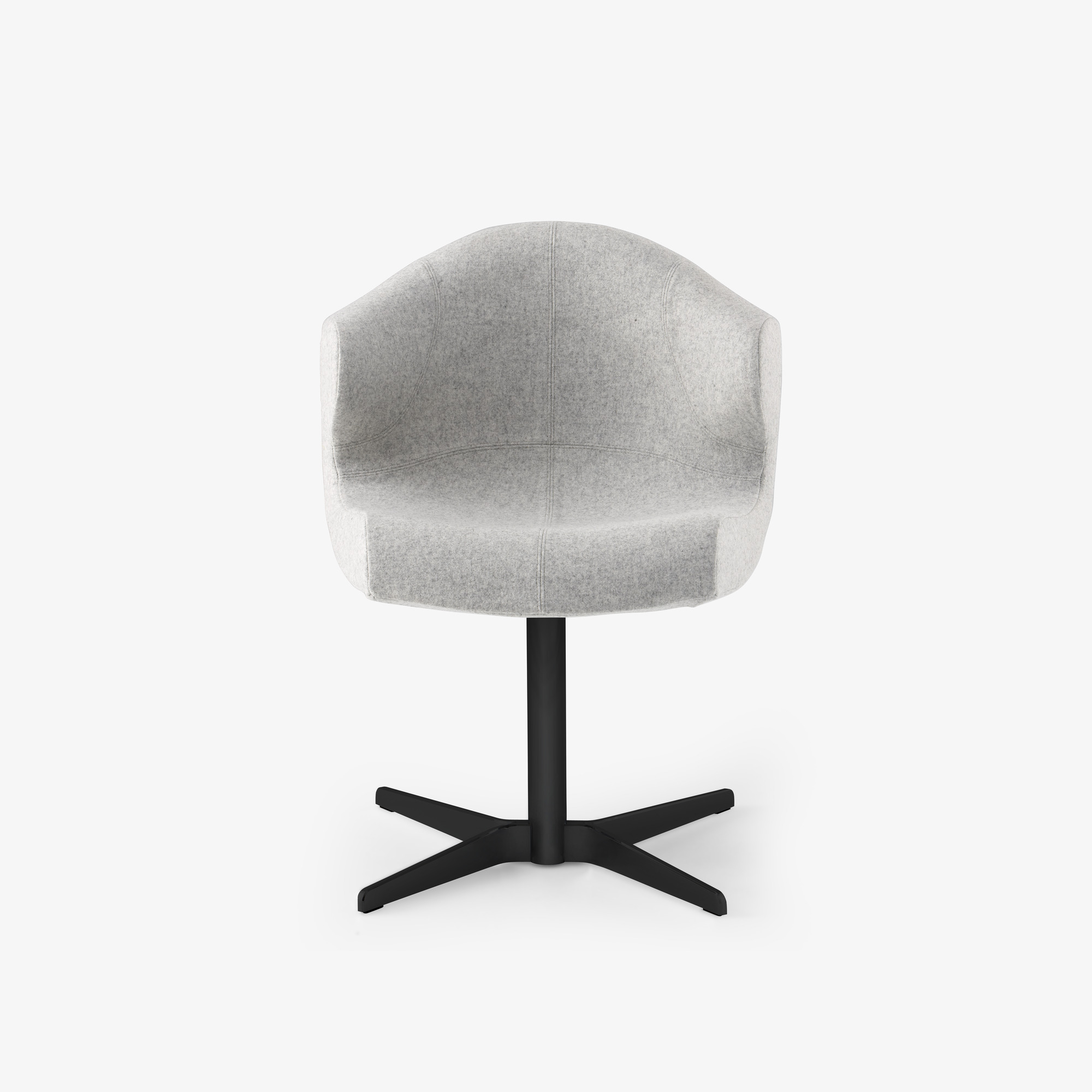 Image Alster chair with arms matt black central pedestal 1