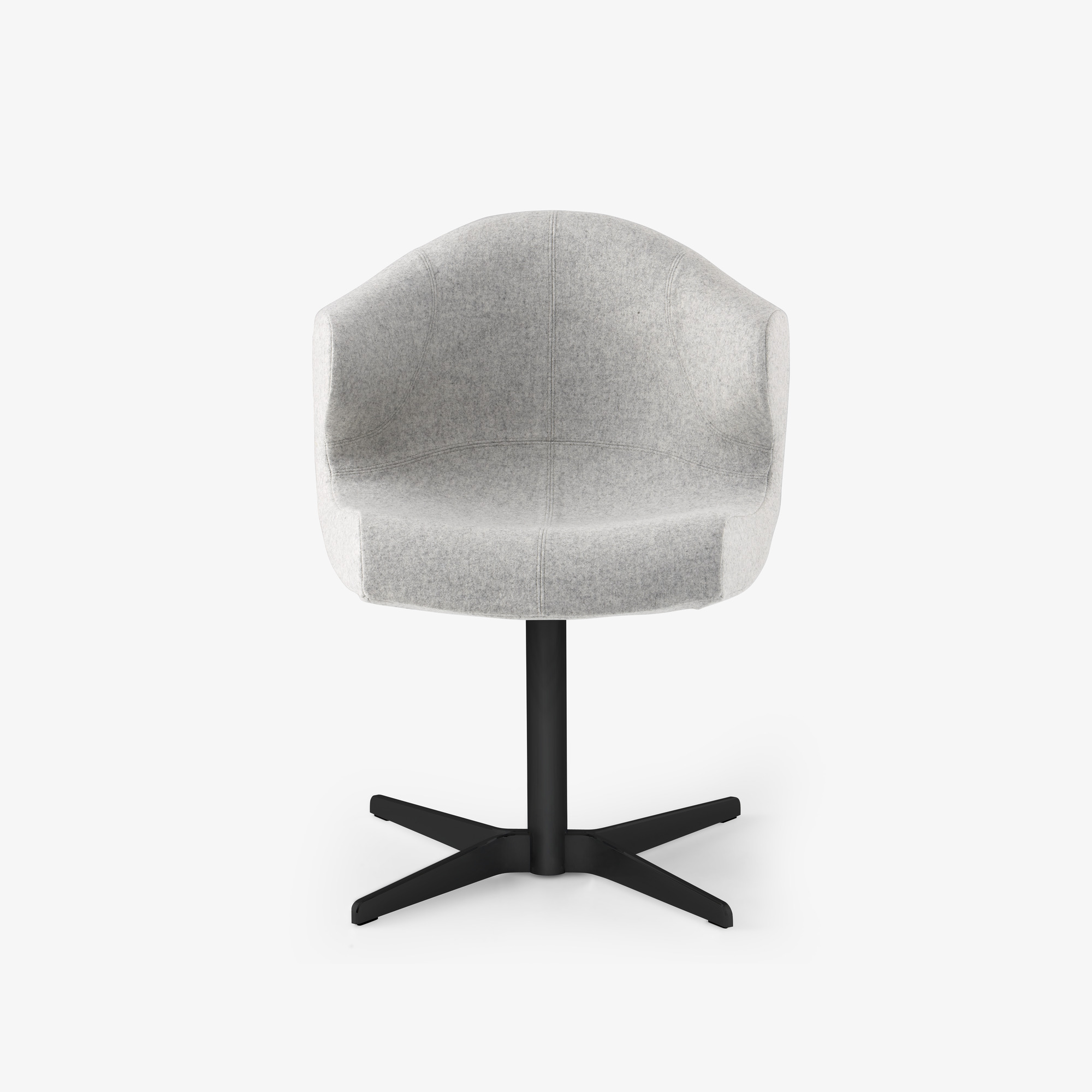 Image ALSTER CHAIR WITH ARMS MATT BLACK CENTRAL PEDESTAL
