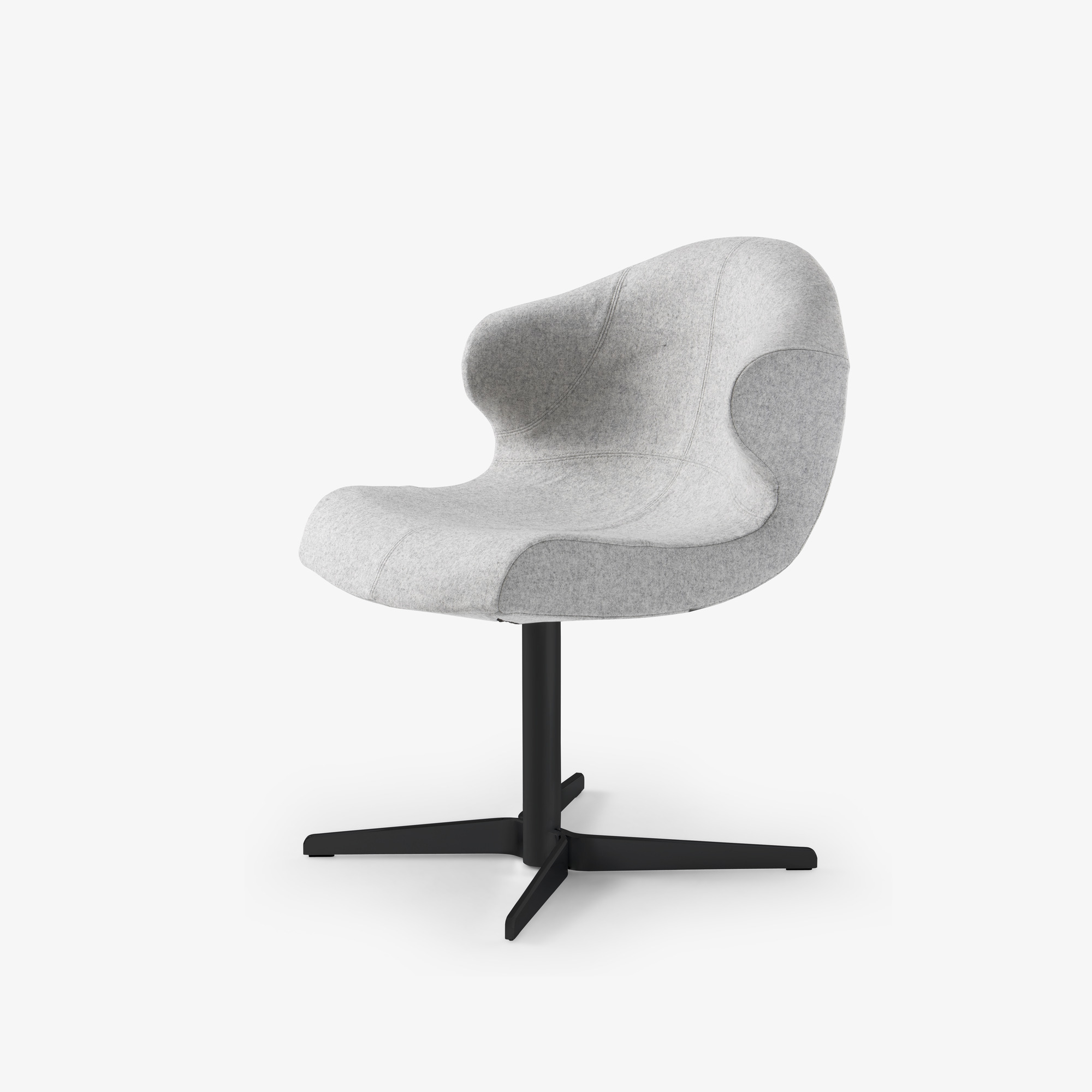 Image Alster chair with arms matt black central pedestal 2