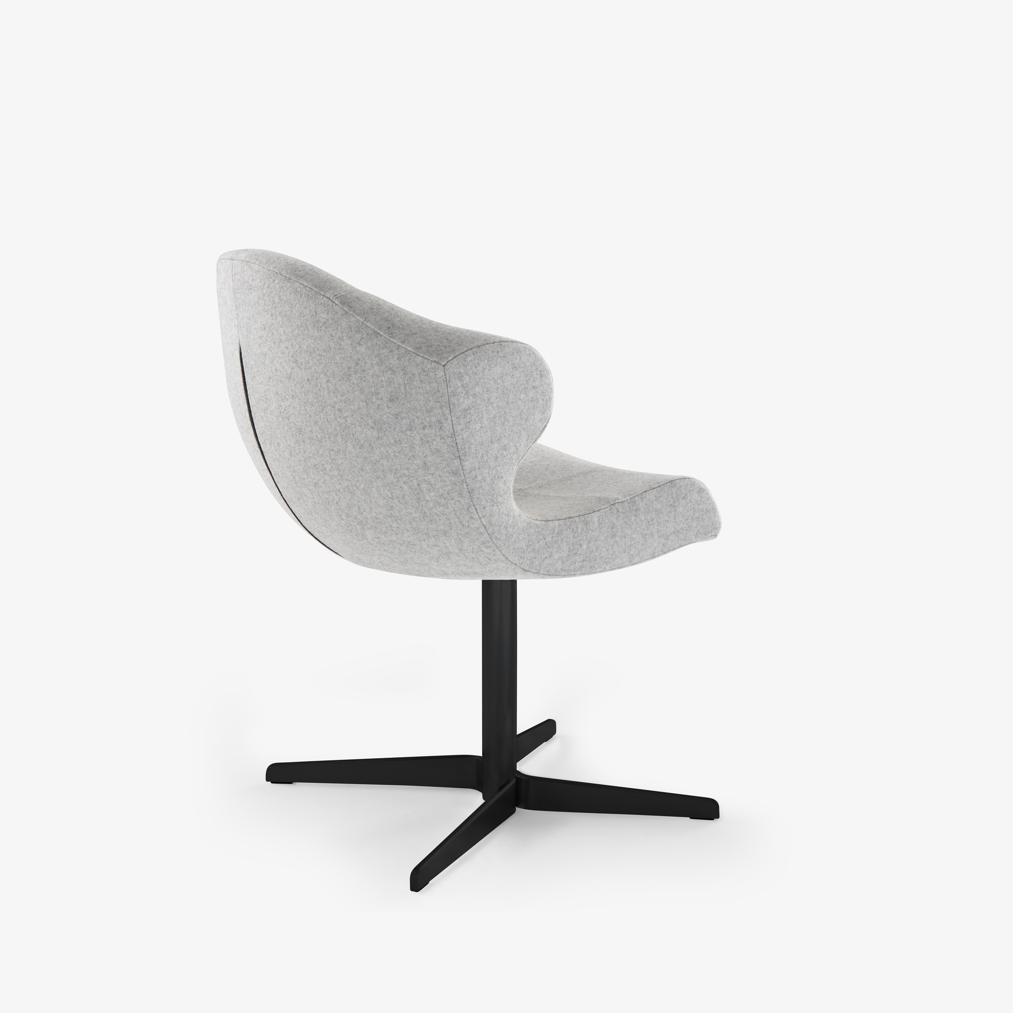 Image Alster chair with arms matt black central pedestal 4