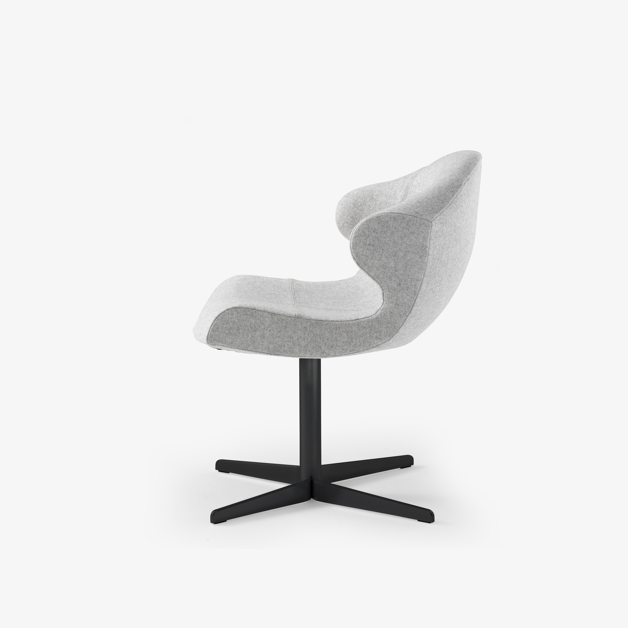 Image Alster chair with arms matt black central pedestal 3