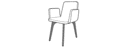 CHAIR WITH ARMS ASH GREY-STAINED ASH WITHOUT HANDLE
