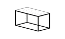 COFFEE TABLE - MEDIUM - WHITE MARBLE-EFFECT STONEWARE TOP GLOSS BLACK NICKEL BASE