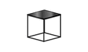 COFFEE TABLE - SMALL - ANTHRACITE METAL STONEWARE TOP WHITE LACQUERED BASE