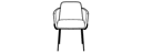 CHAIR WITH ARMS BLACK LACQUERED BASE 