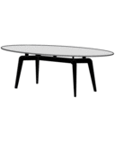 TABLE DE REPAS - OVALE PIÉTEMENT LAQUÉ NOIR 
