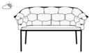 LOVESEAT ECRU / CHARCOAL STRUCTURE 