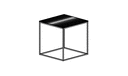 COFFEE TABLE - SMALL - MARQUINIA CERAMIC STONEWARE TOP WHITE LACQUERED BASE