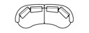 SYMMETRICAL SETTEE MODULE 1 W/O SMALL BACK CUSHIONS 