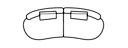 SYMMETRICAL SETTEE MODULE 2 W/O SMALL BACK CUSHIONS 