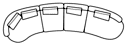 ASYMMETRICAL SETTEE/RIGHT + 2 FIRESIDE CHAIRS W/O SMALL BACK CUSHIONS 