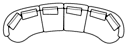 SYMMETRICAL SETTEE MODULE 1 + 2 FIRESIDE CHAIRS W/O SMALL BACK CUSHIONS 