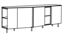 SIDEBOARD WITH NICHE ON THE LEFT LACQUER - PACK OF COLORS