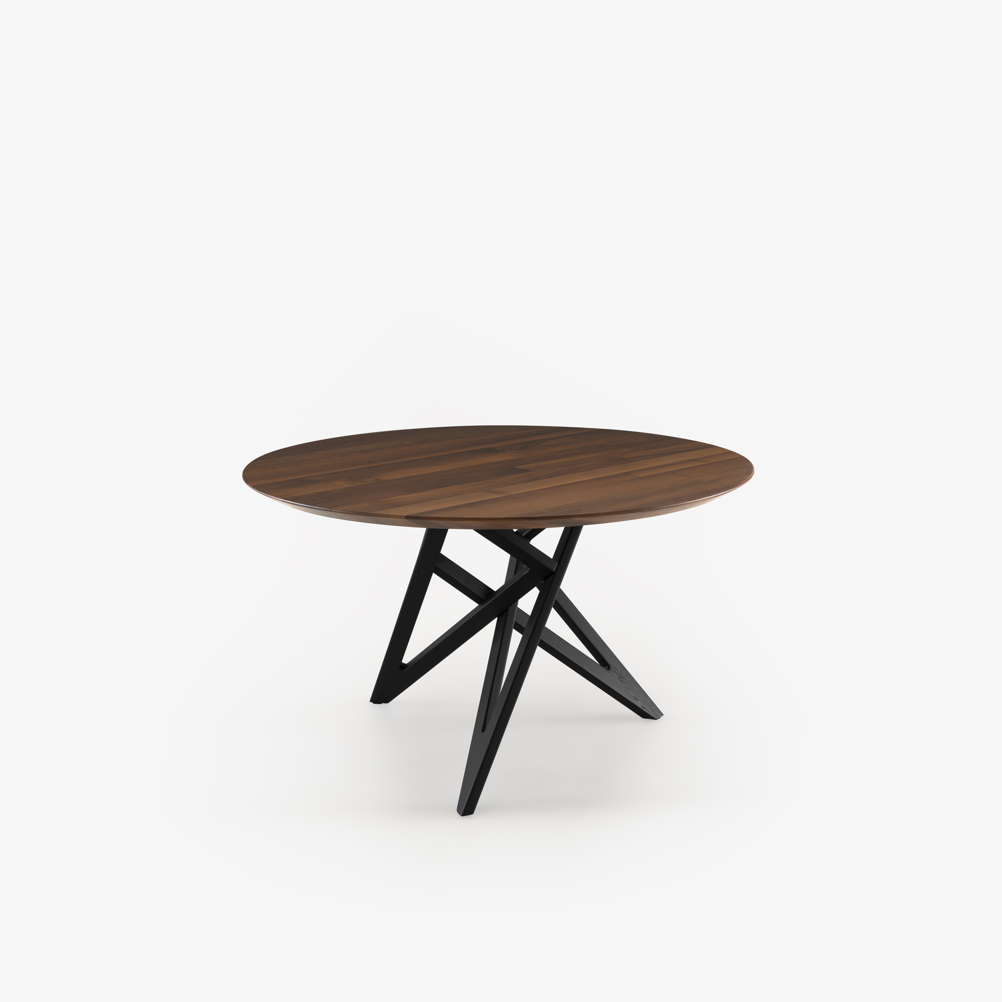 Image TABLE DE REPAS - RONDE PIÉTEMENT FRÊNE TEINTÉ NOIR 