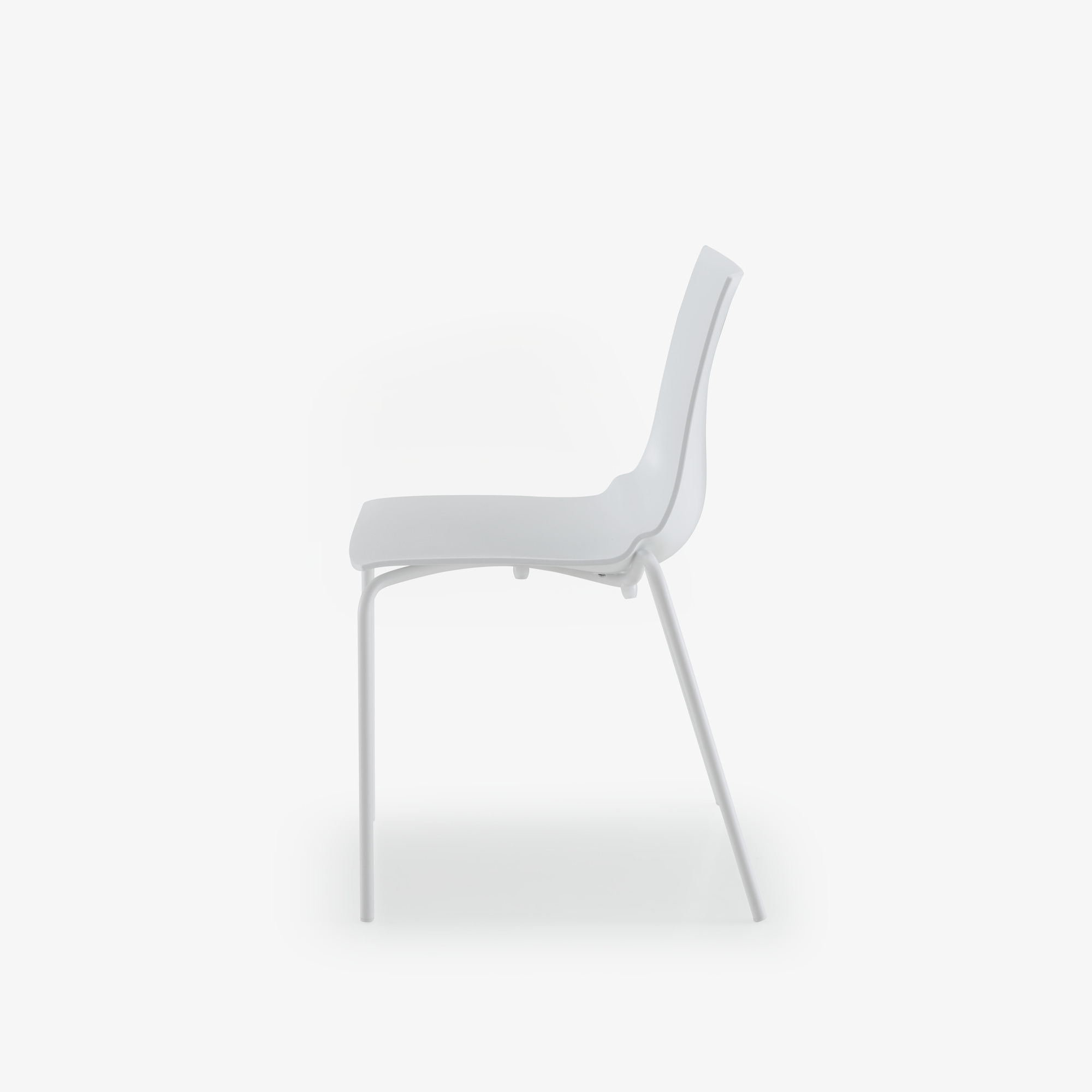 Image Jeu de 2 chaises blanc piétement laqué blanc 2