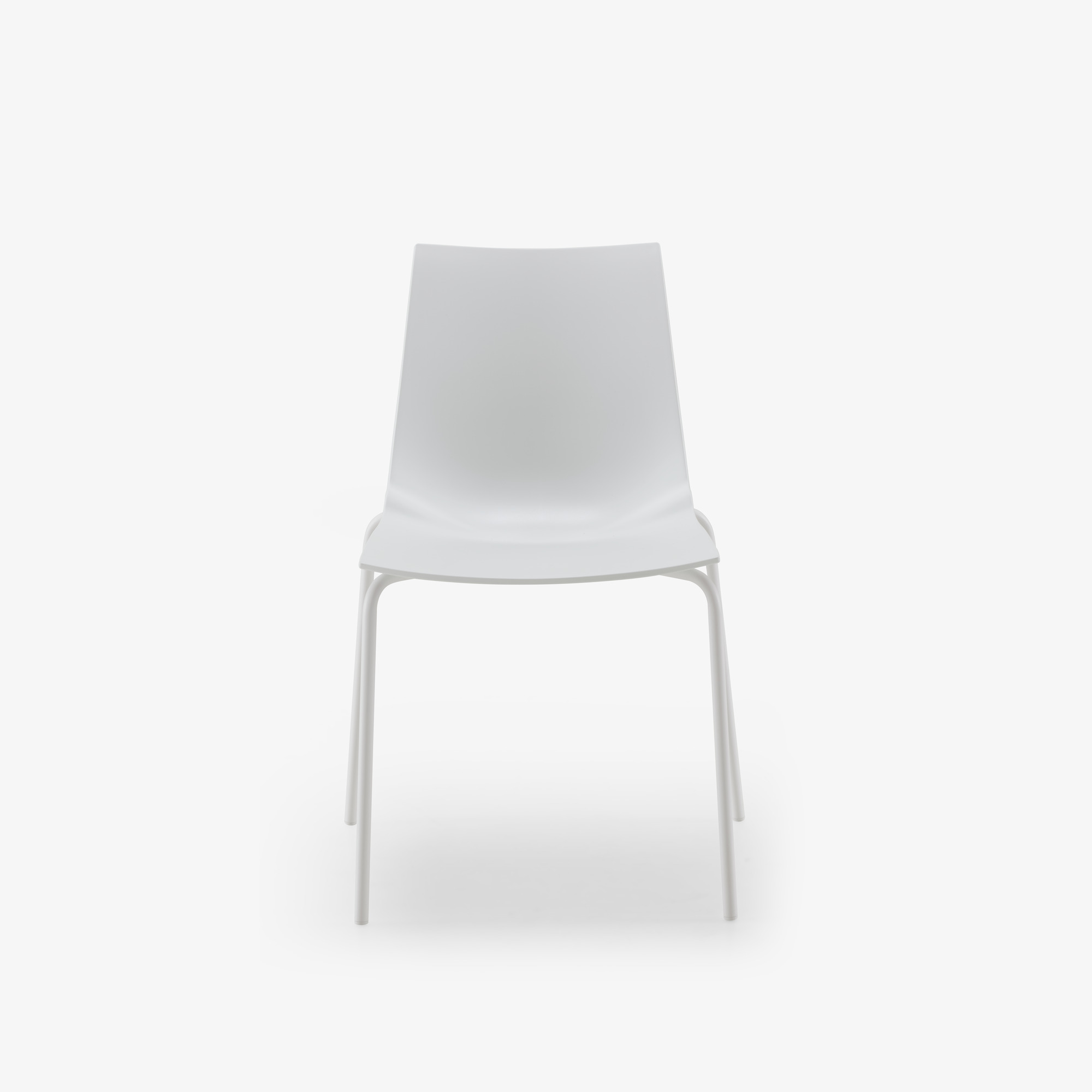 Image Jeu de 2 chaises blanc piétement laqué blanc 1