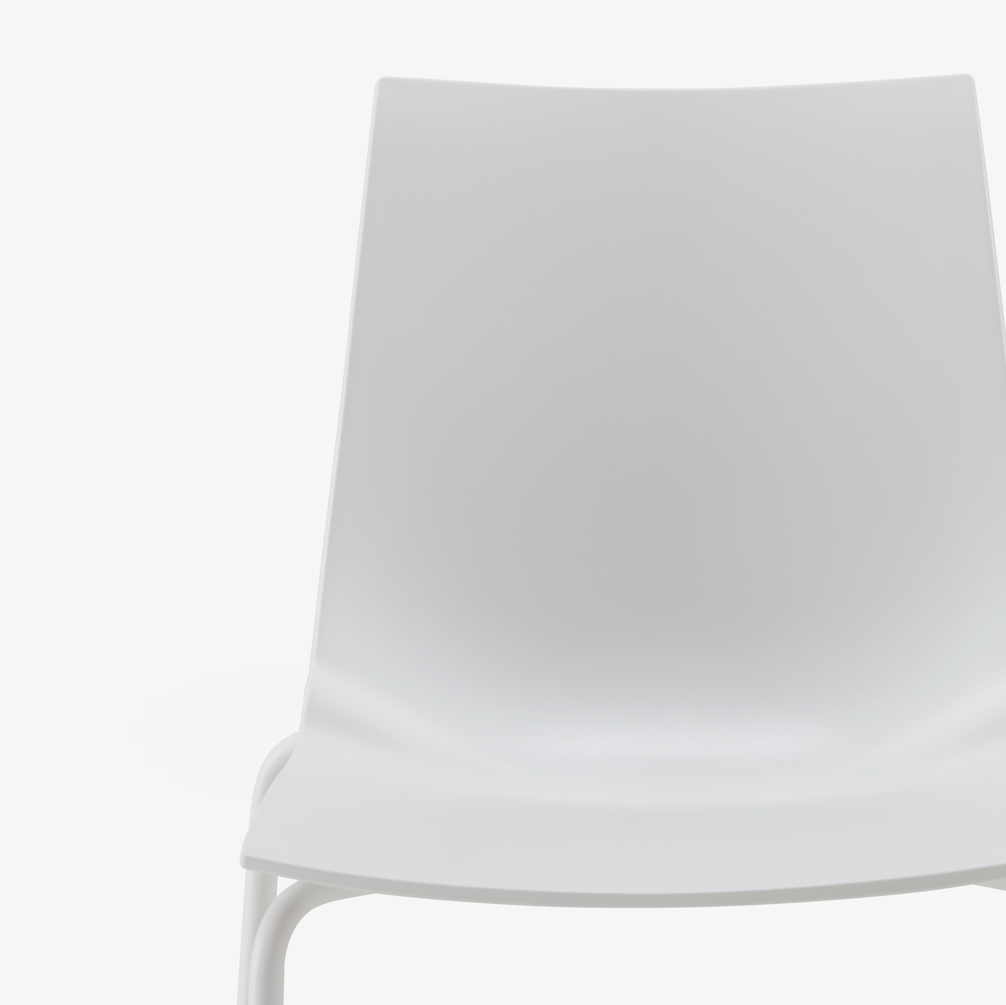 Image Jeu de 2 chaises blanc piétement laqué blanc 3