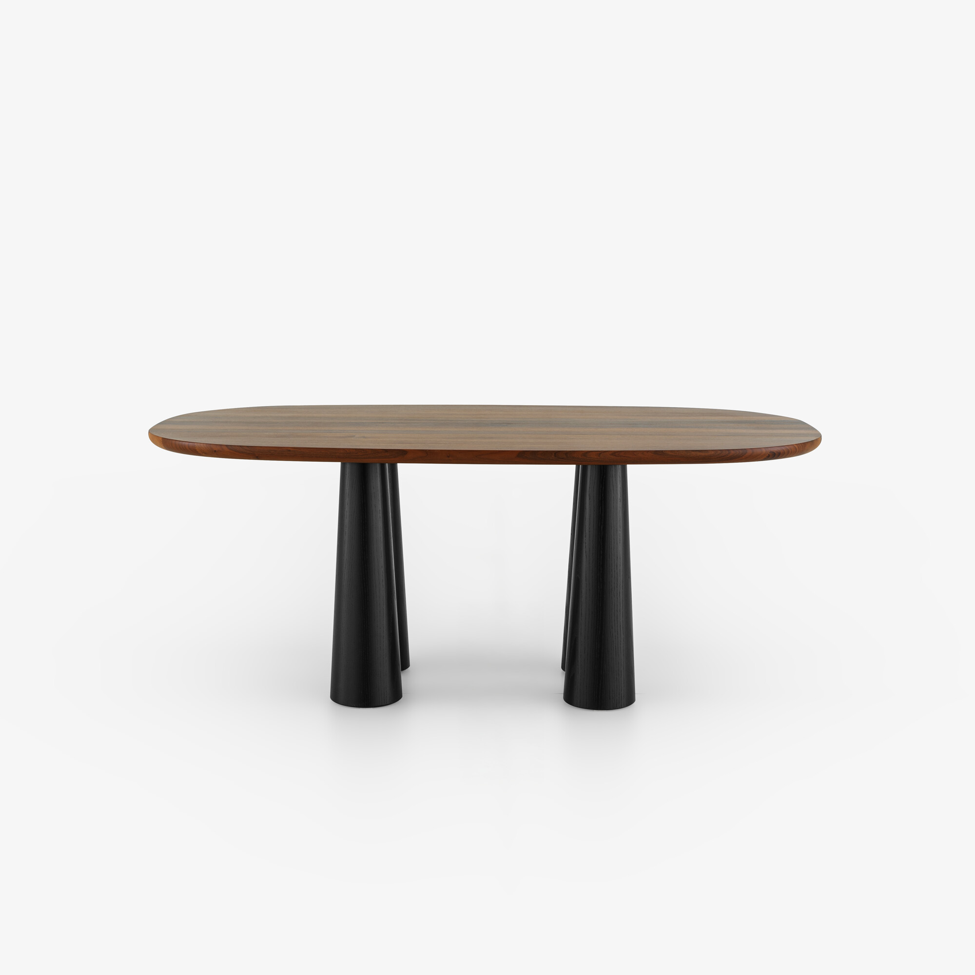 Image Table de repas noyer piétement frêne teinté noir 1