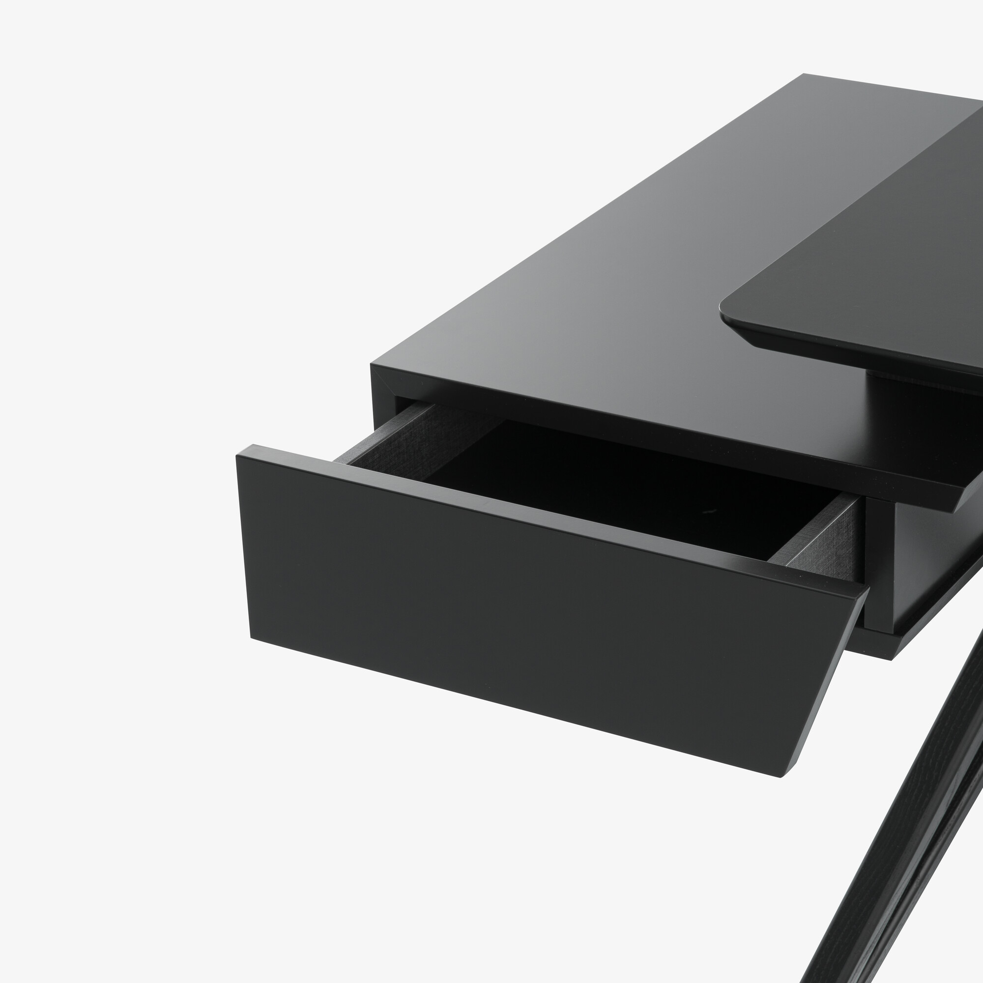 Image SCHREIBTISCH PLATTE LAMINAT SCHWARZ GESTELL ESCHE SCHWARZ GEBEIZT 3