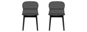 JEU DE 2 CHAISES - SILVIA TISSU ANTHRACITE 