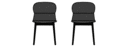 JEU DE 2 CHAISES - SILVIA TISSU BLEU CANARD 