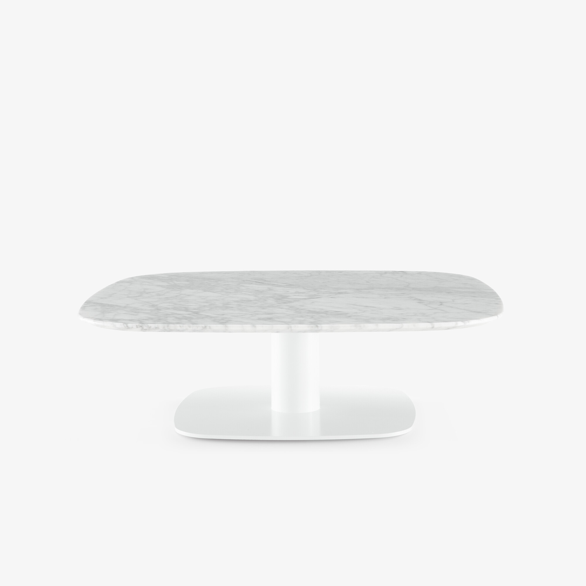 Image LOW TABLE MARBLE TOP WHITE LACQUERED BASE