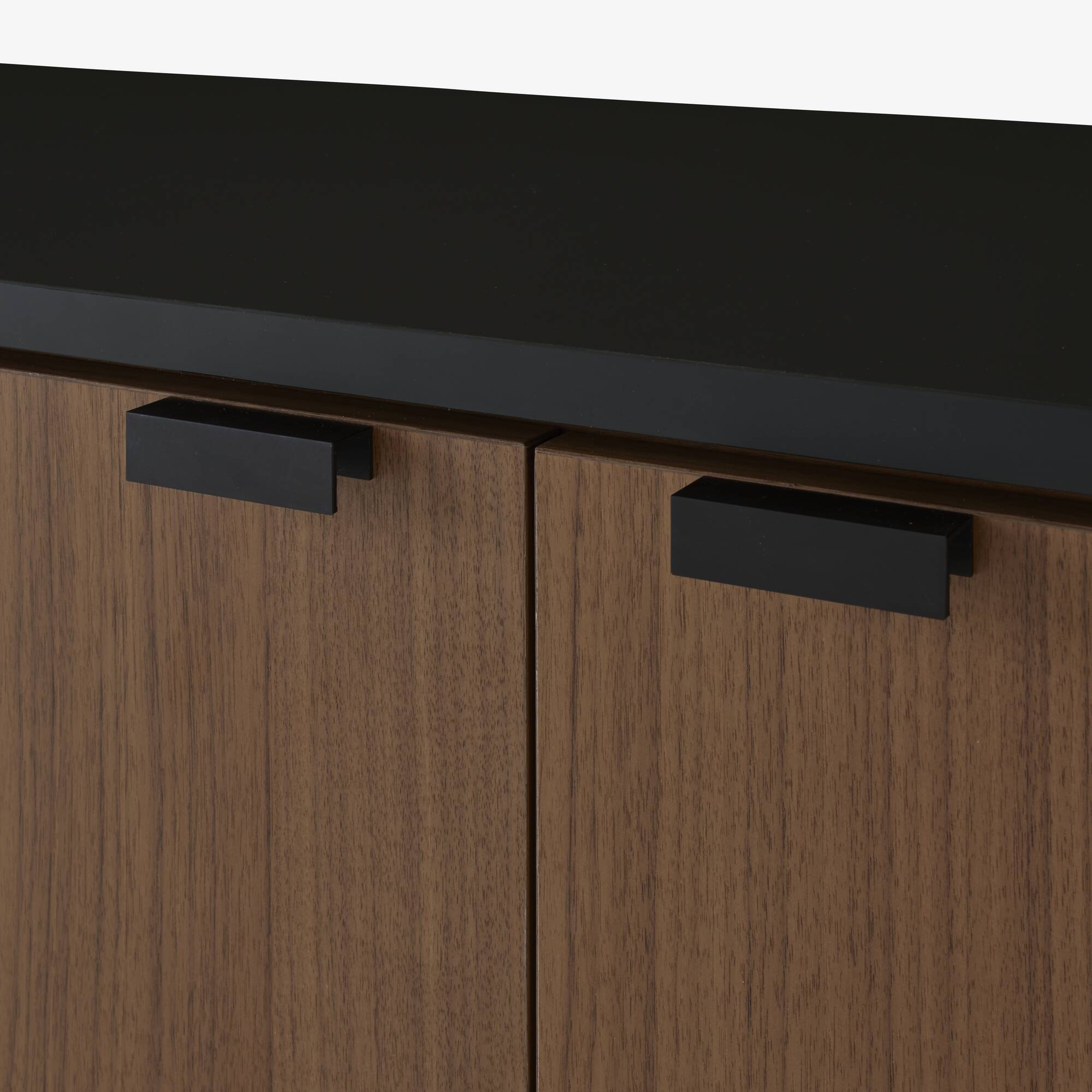 Image Sideboard walnut + black fenix laminate base in circular tubing 3