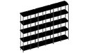 SHELVING UNIT - H 170 3 MODULES BLACK LACQUER