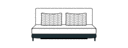 BED SETTEE WITH 2 ARMS WITH 2 LUMBAR CUSHIONS