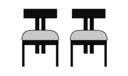 SET OF 2 CHAIRS CHINÉ FABRIC/TAUPE 