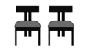 SET OF 2 CHAIRS NOISETTE CHINE FABRIC 