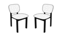 SET OF 2 CHAIRS WALNUT-STAINED BEECH ECRU