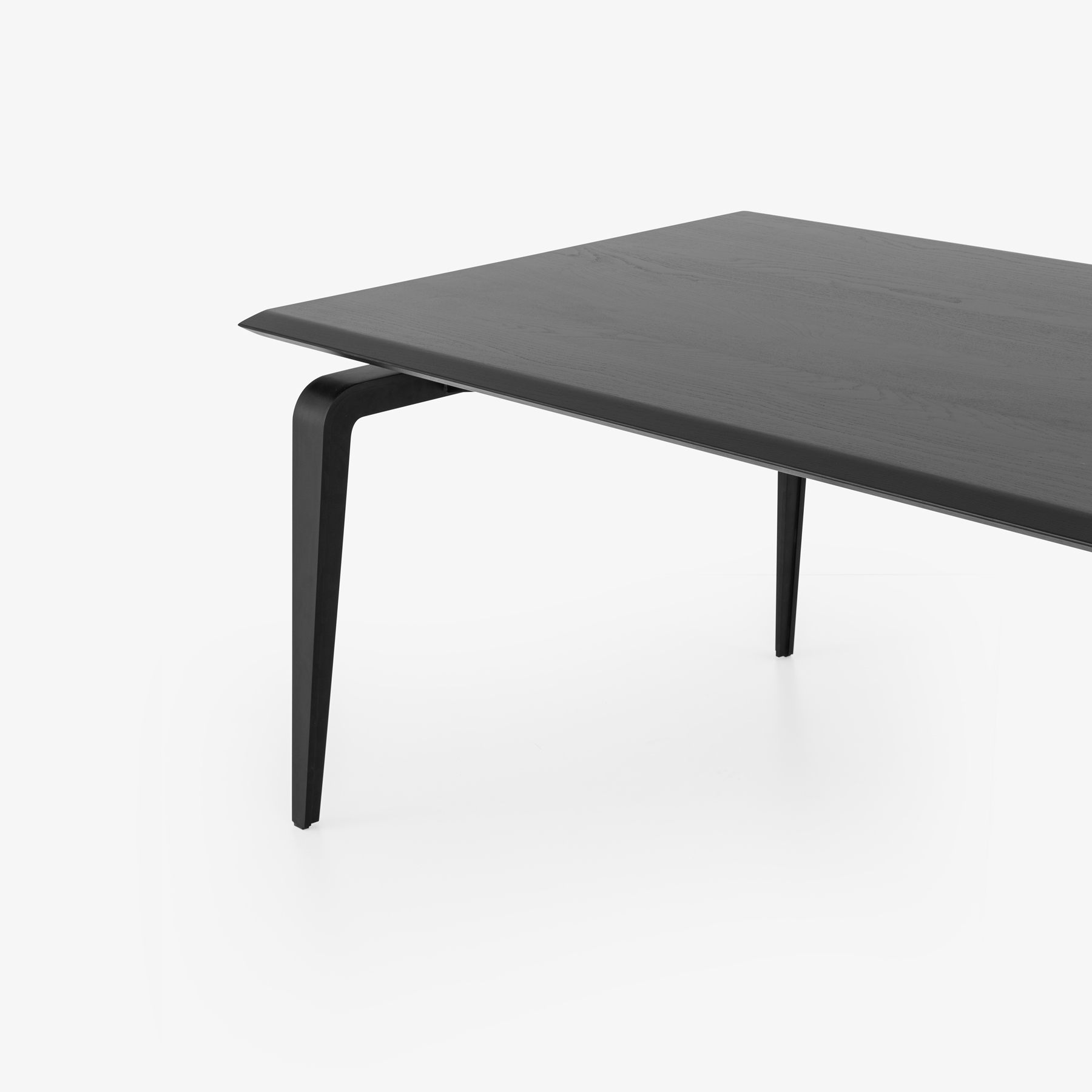 Image Rectangular dining table black lacquered base  3