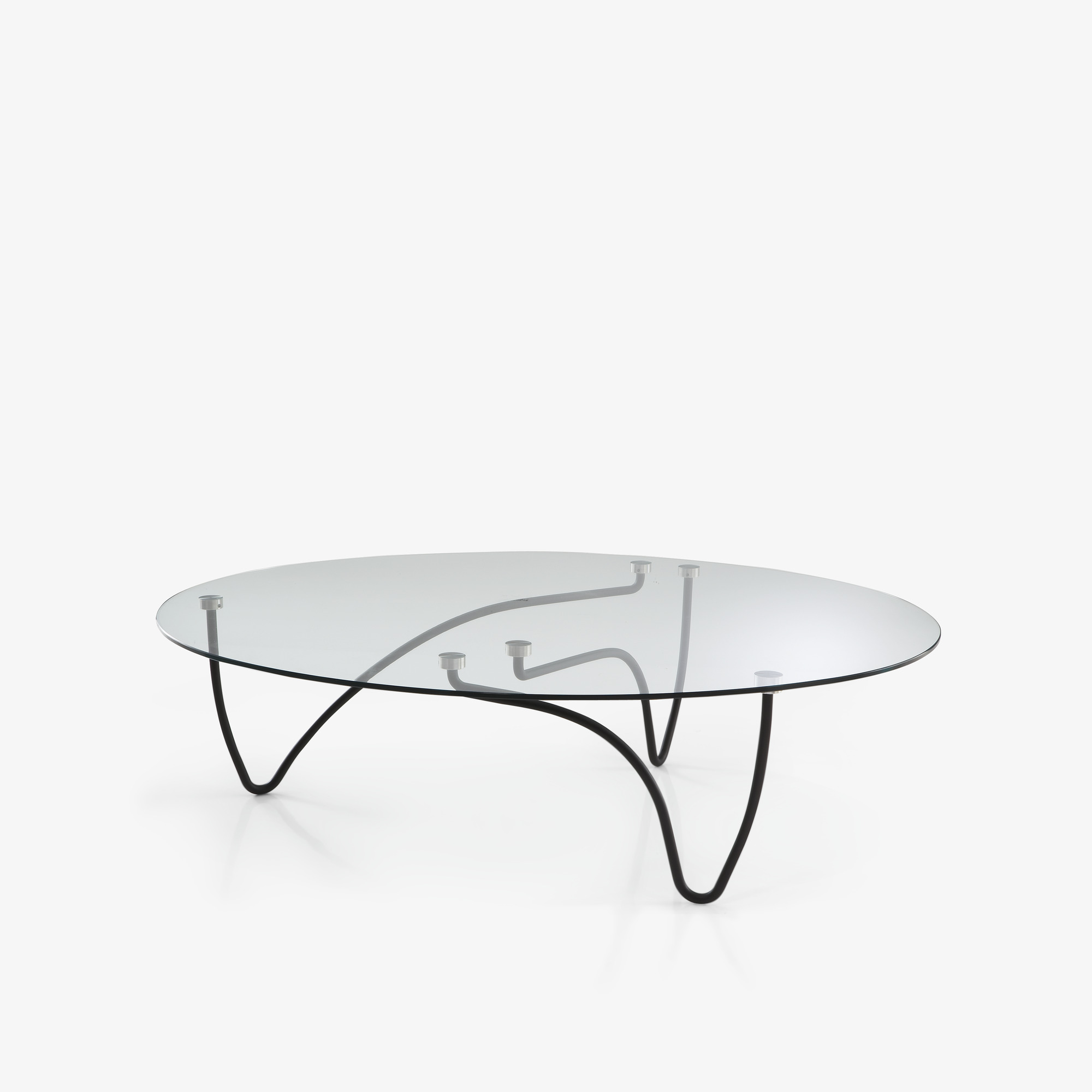 Image OVAL LOW TABLE CLEAR GLASS TOP