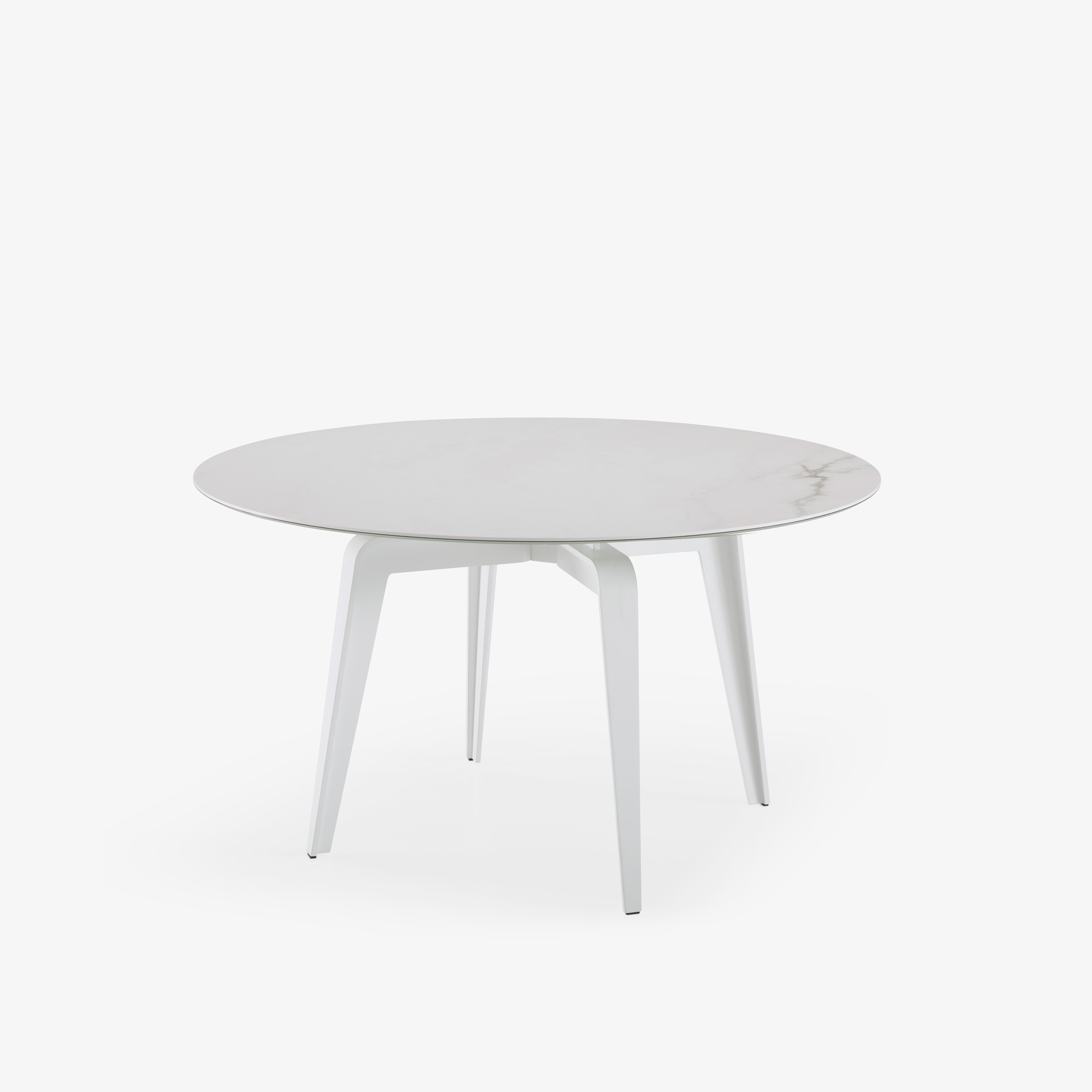 Image Round dining table white lacquered base  2