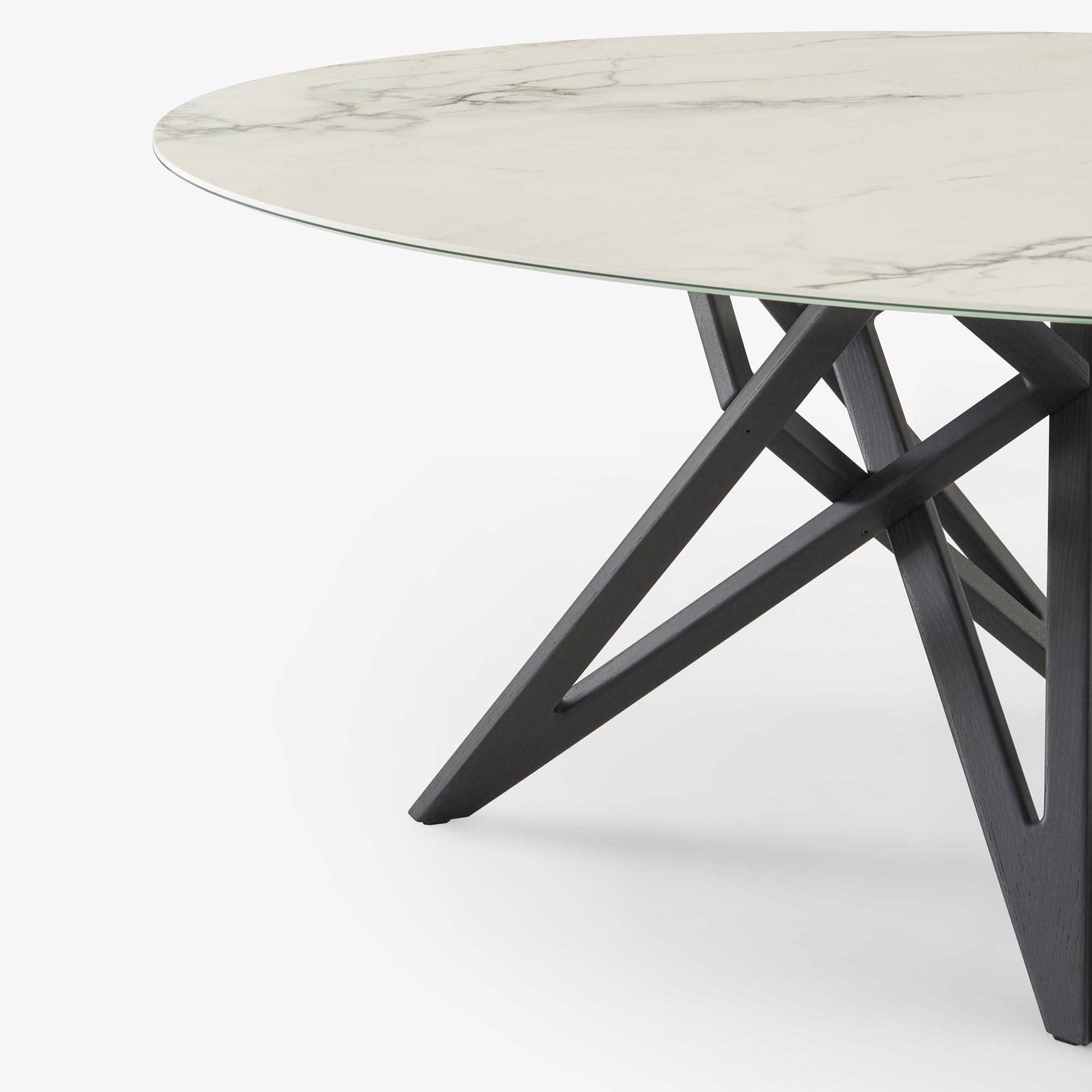 Image Oval dining table base in black stained ash  3