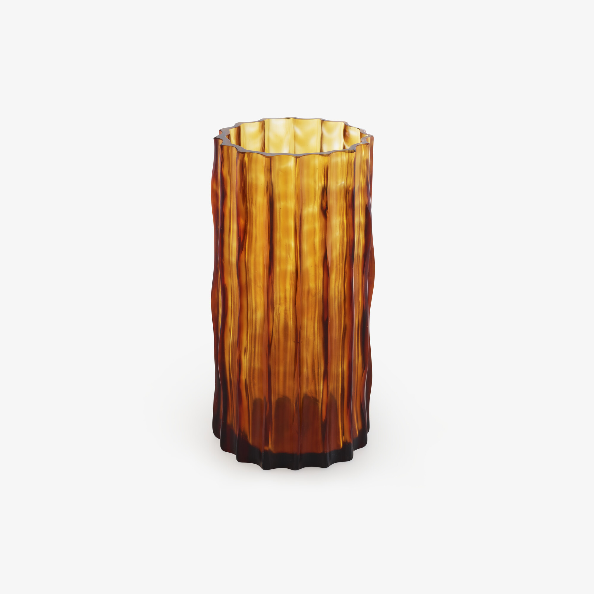 Image Set of 2 vases small amber 1
