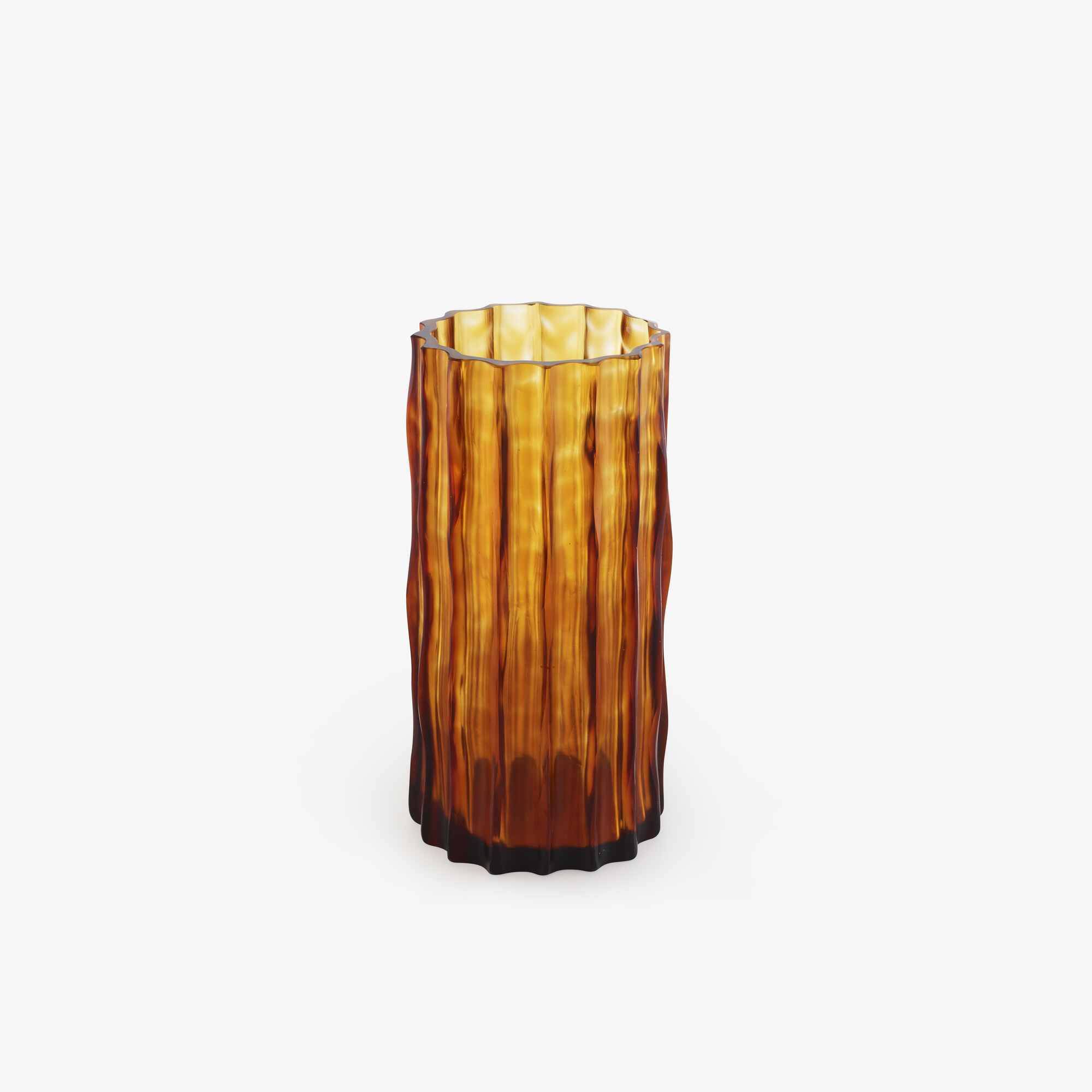 Image SET OF 2 VASES SMALL AMBER