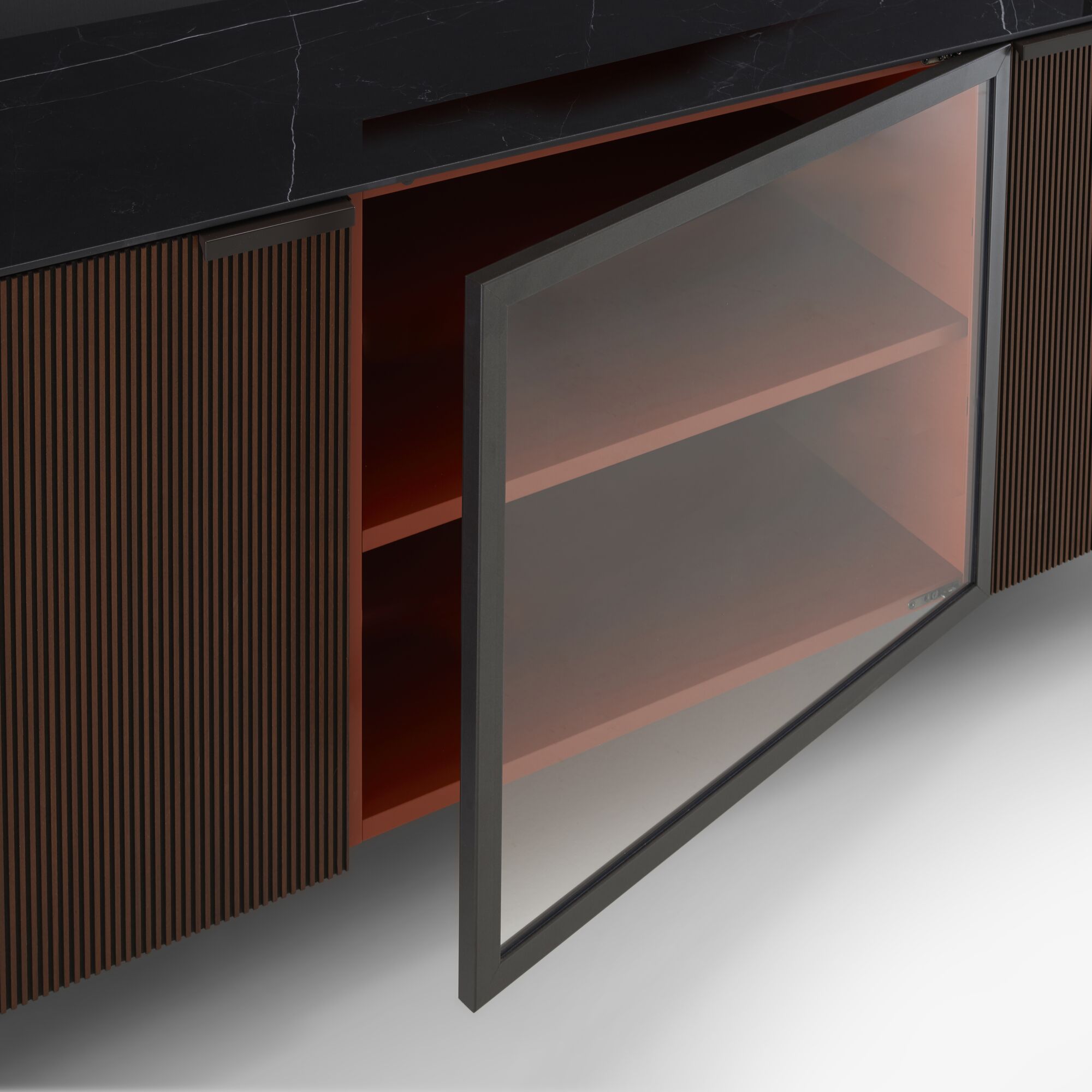 Image Sideboard with glass door 3 doors  3