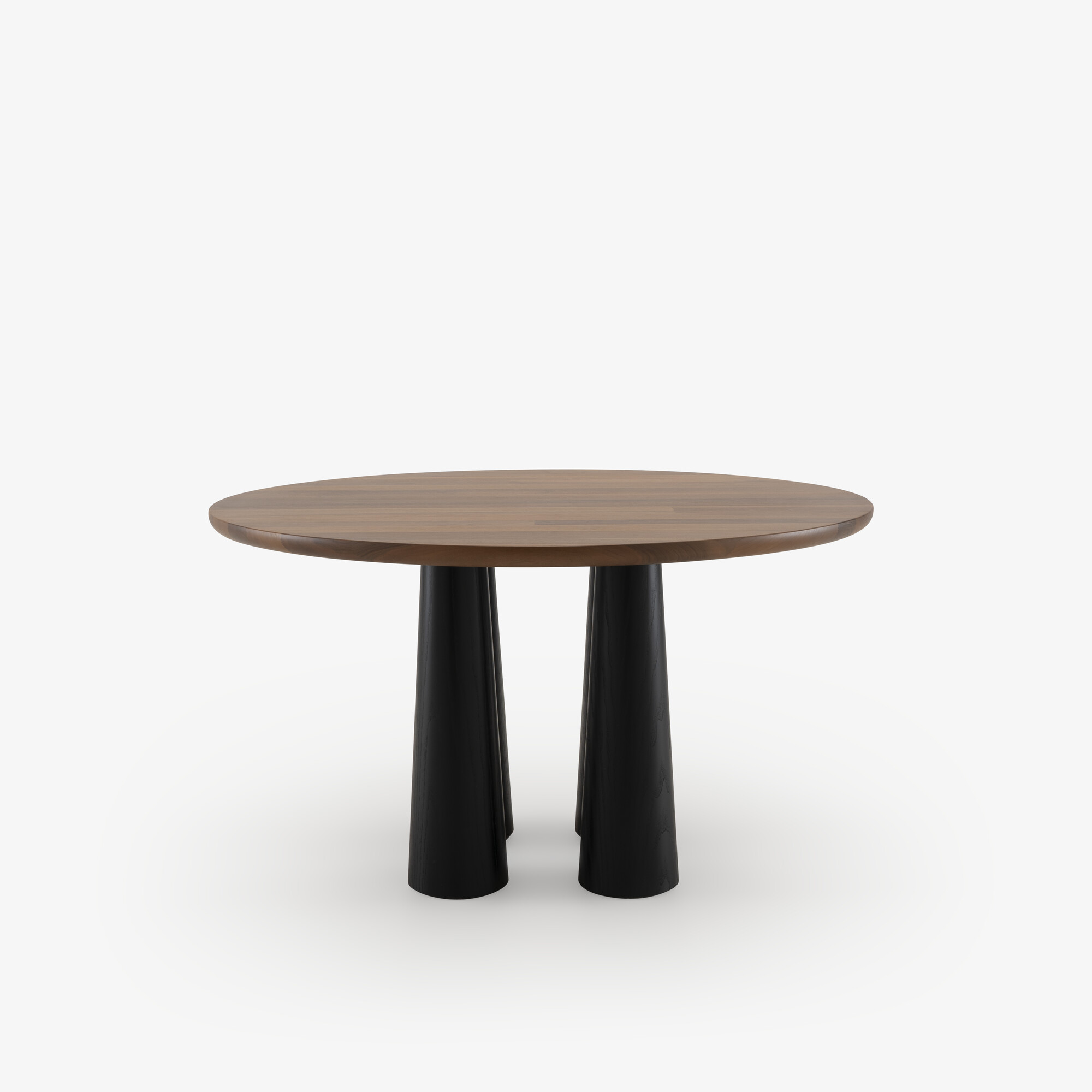 Image DINING TABLE WALNUT BASE IN BLACK STAINED ASH