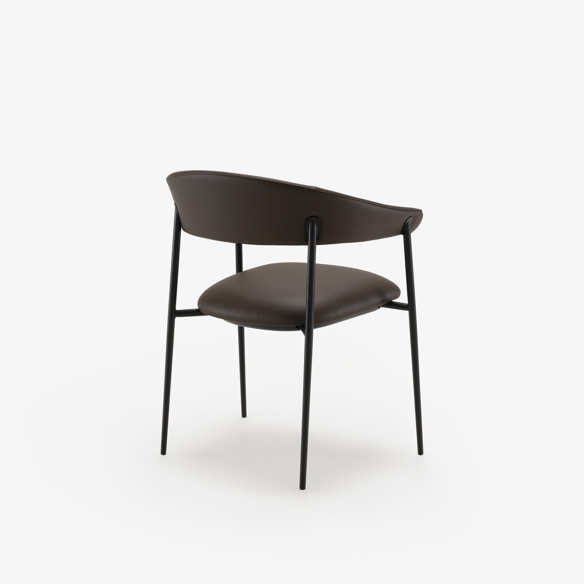 Image Set of 2 carver chairs skiaccia leather/dako brun foncé 3