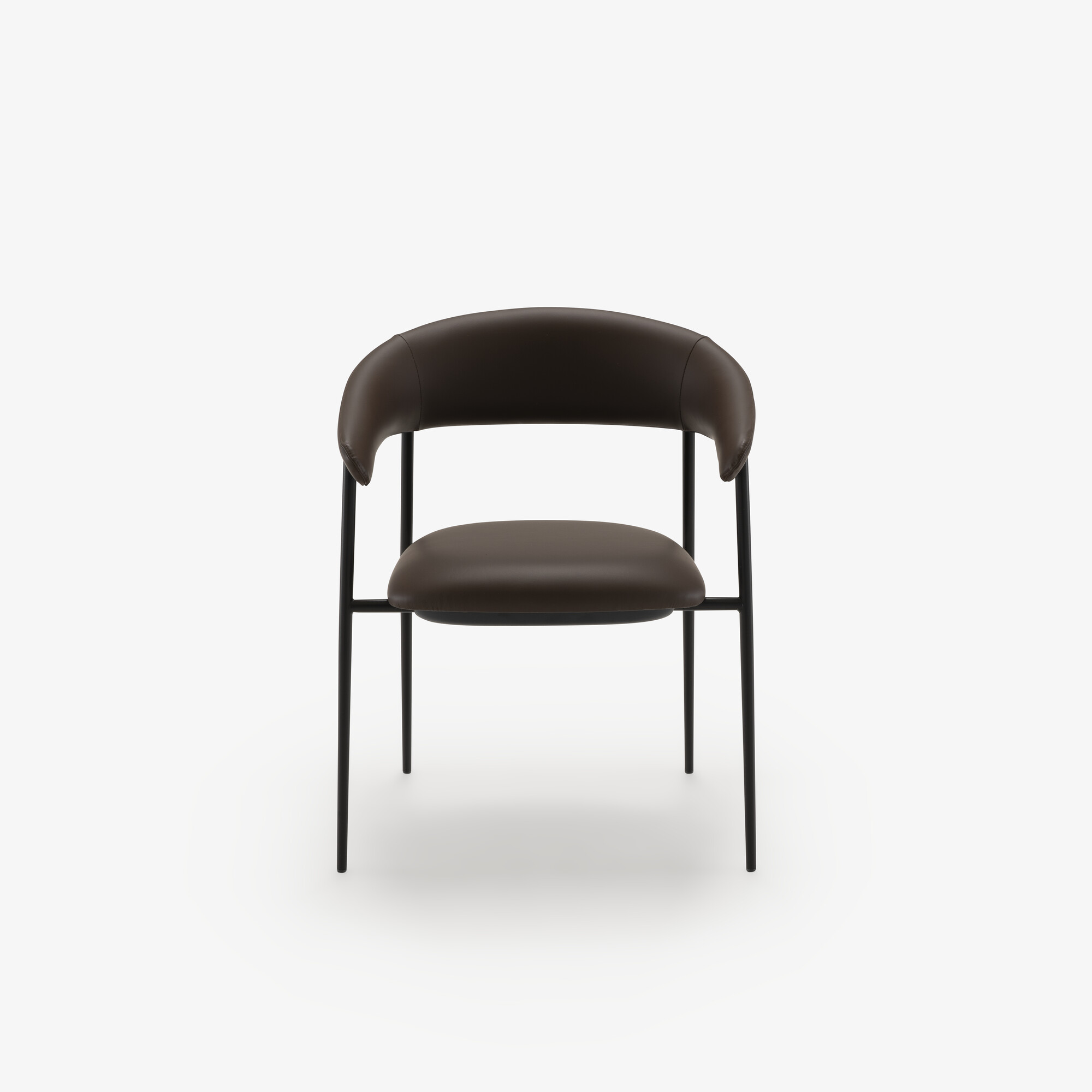 Image Set of 2 carver chairs skiaccia leather/dako brun foncé 1